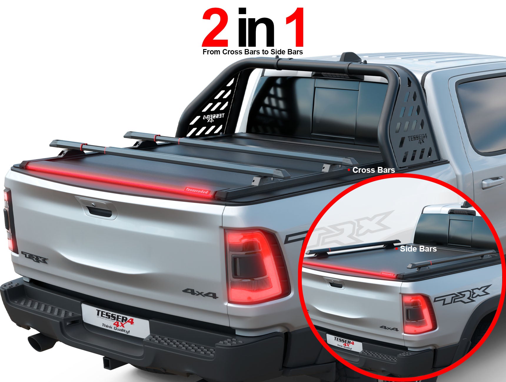 Tessera Bar+ 2in1 Dachträger Reling BAR002US black matt für USA Pickup