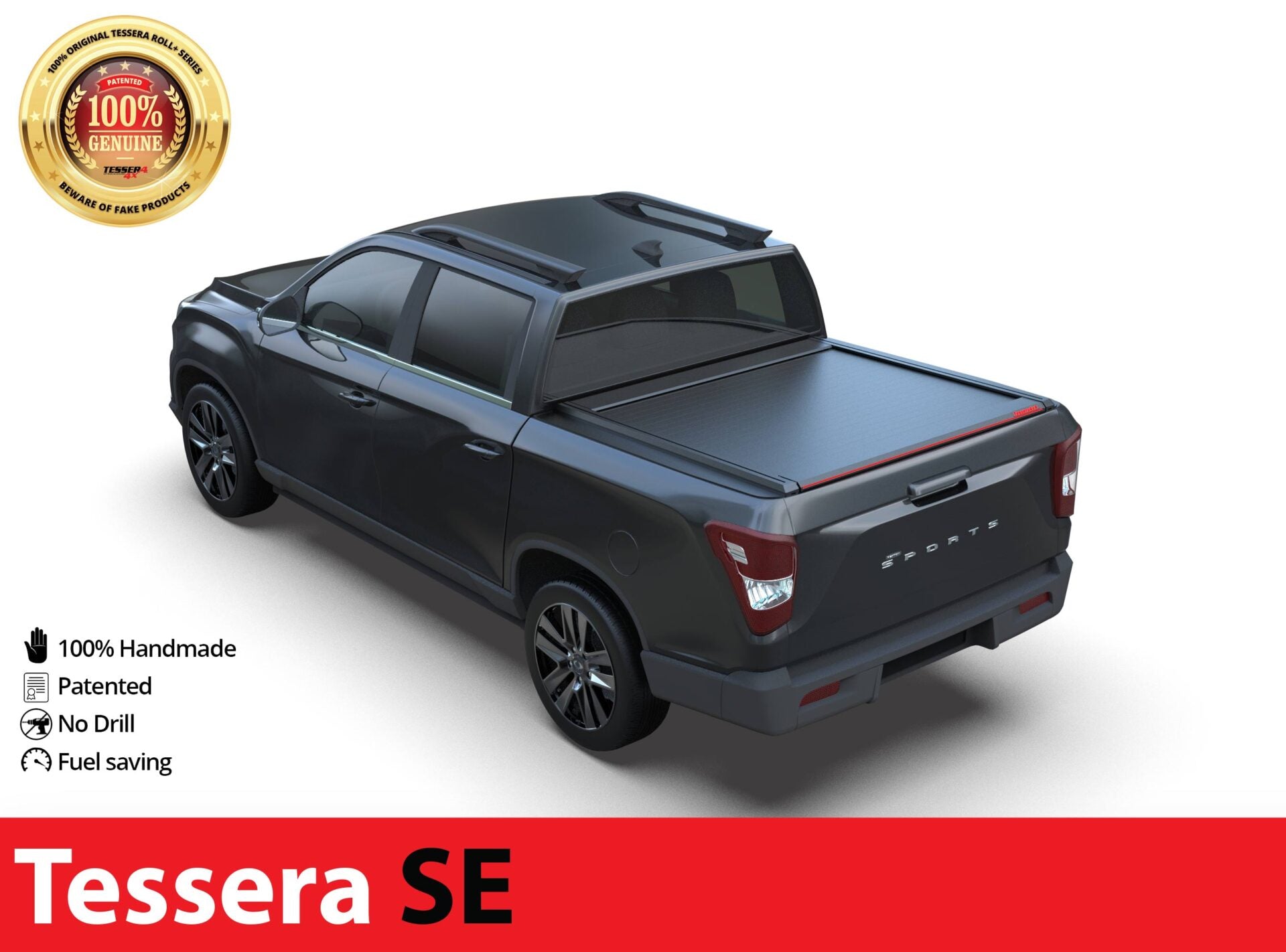Laderaumabdeckung Tessera SE für SsangYong Musso Rexton Sports 2018+ D/C TESS 15082 SE black matt