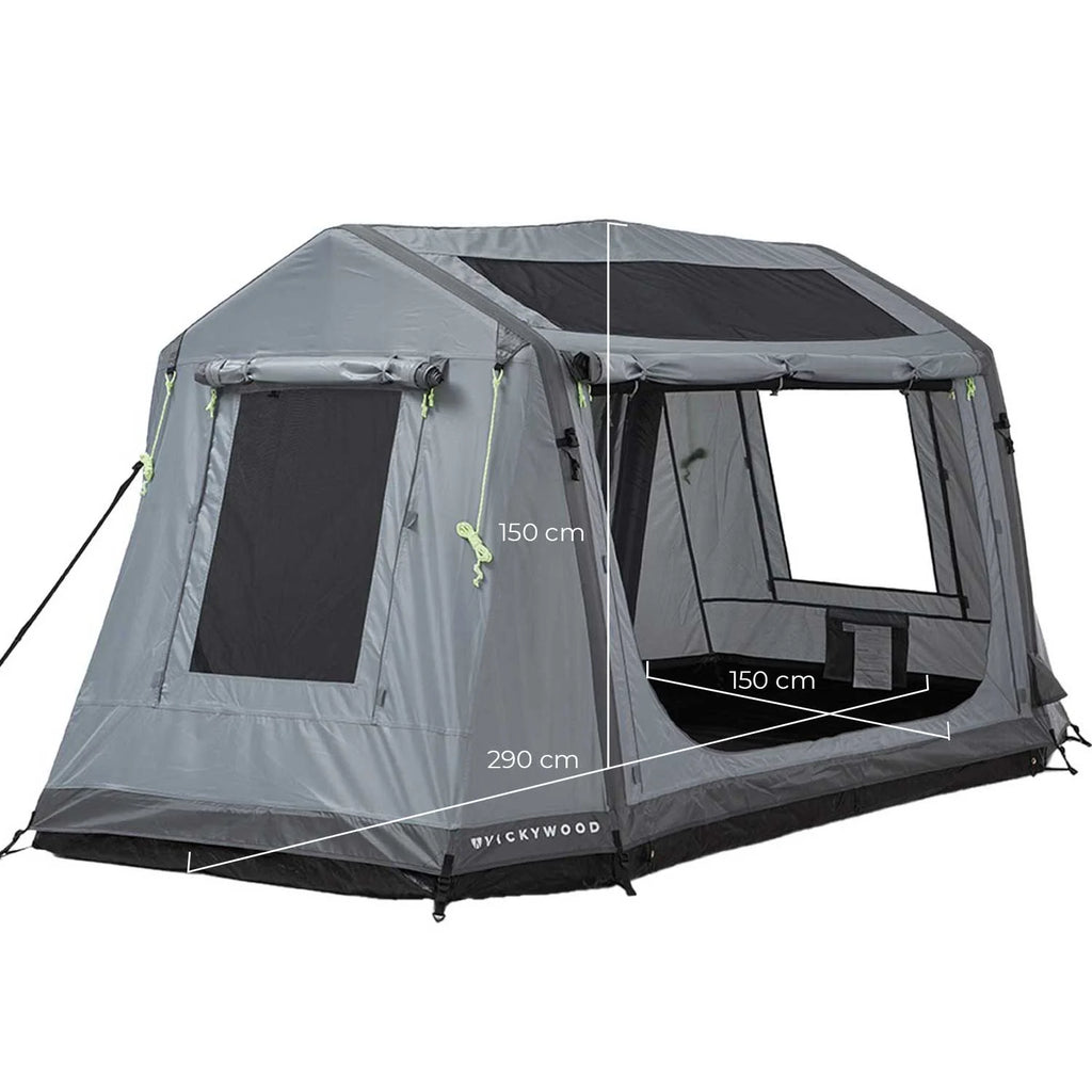 Vickywood Freistehendes Campingzelt aufblasbar 140 grau