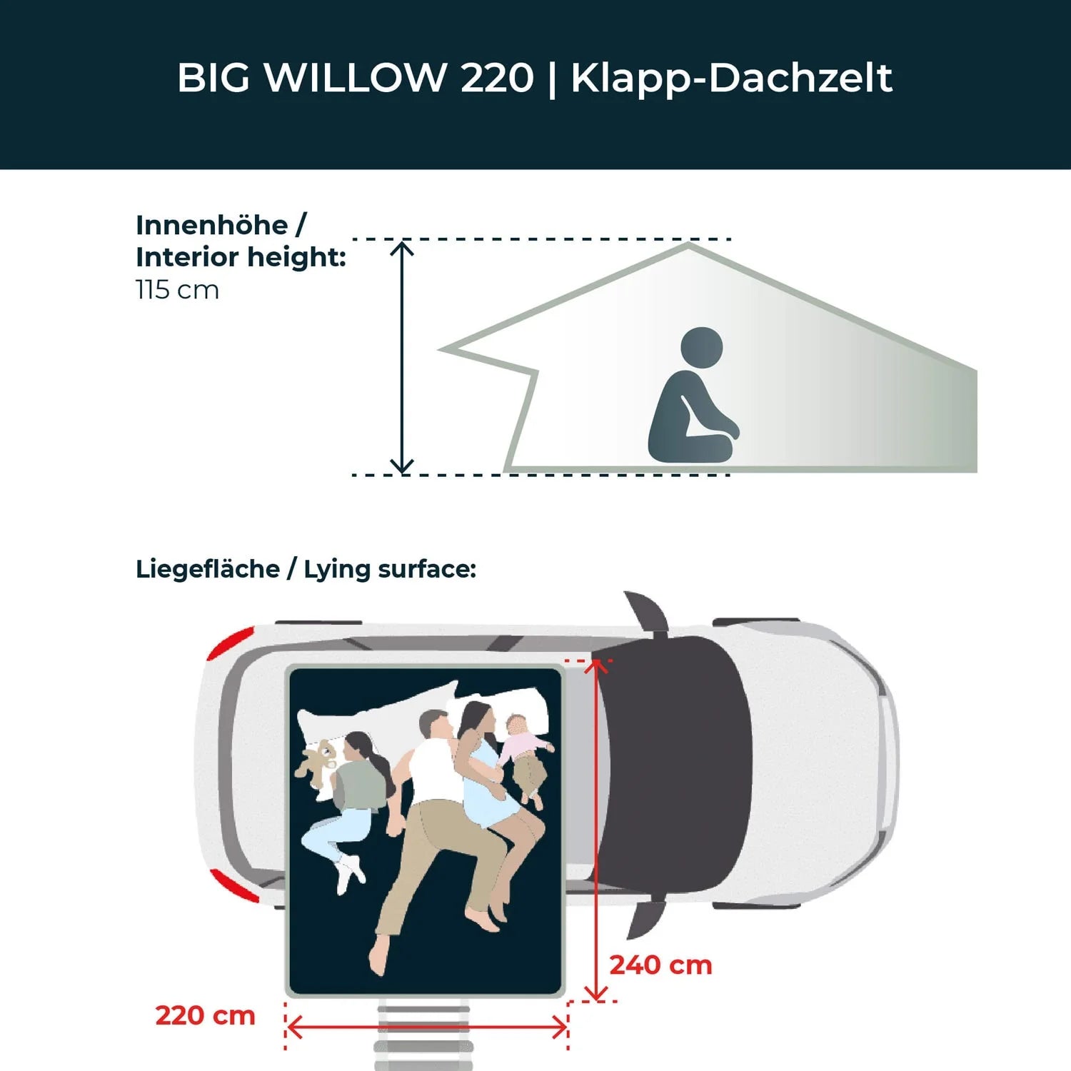 Dachzelt BIG WILLOW 220 Gen.3 ECO goldbraun