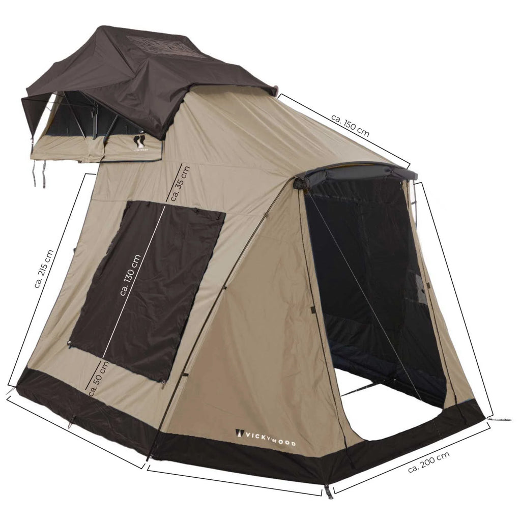 Dachzelt mit Vorzelt LITTLE BAMBOO 125 coffee