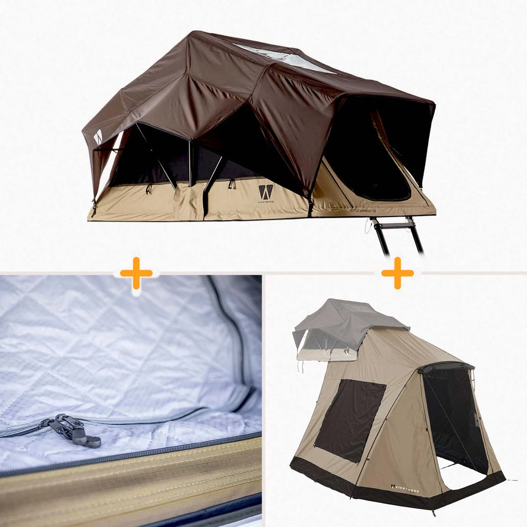 Dachzelt mit Vorzelt LITTLE BAMBOO 125 coffee