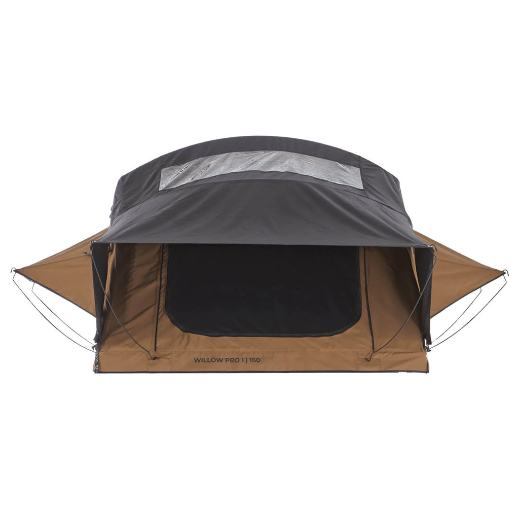 Dachzelt WILLOW PRO 1 ECO 160 goldbraun m. Mesh m. MAMMOTH Leiter m. AIR PRO Matratze