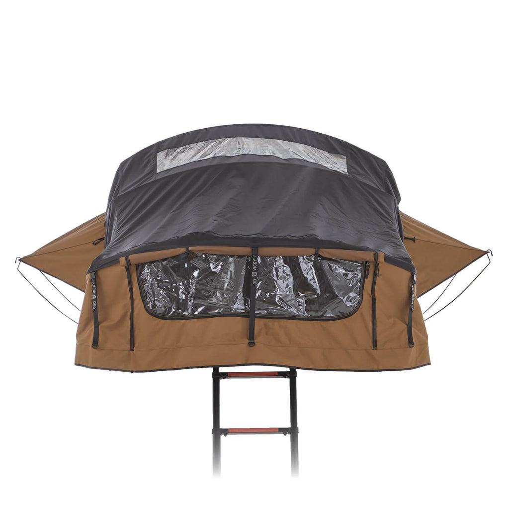 Dachzelt WILLOW PRO 1 ECO 160 goldbraun m. Mesh m. MAMMOTH Leiter m. AIR PRO Matratze
