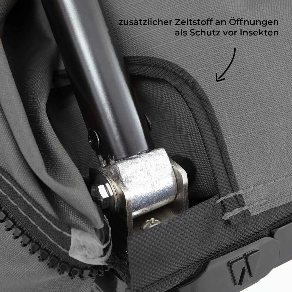 Dachzelt WILLOW PRO 1 ECO 160 grau m. Mesh m. MAMMOTH Leiter m. AIR PRO Matratze
