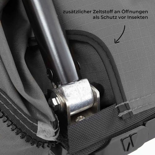Dachzelt WILLOW PRO 1 ECO 160 grau m. Mesh m. MAMMOTH Leiter m. AIR PRO Matratze
