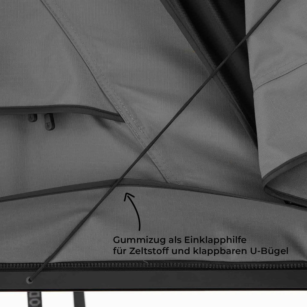 Dachzelt WILLOW PRO 1 ECO 160 grau m. Mesh m. MAMMOTH Leiter m. AIR PRO Matratze