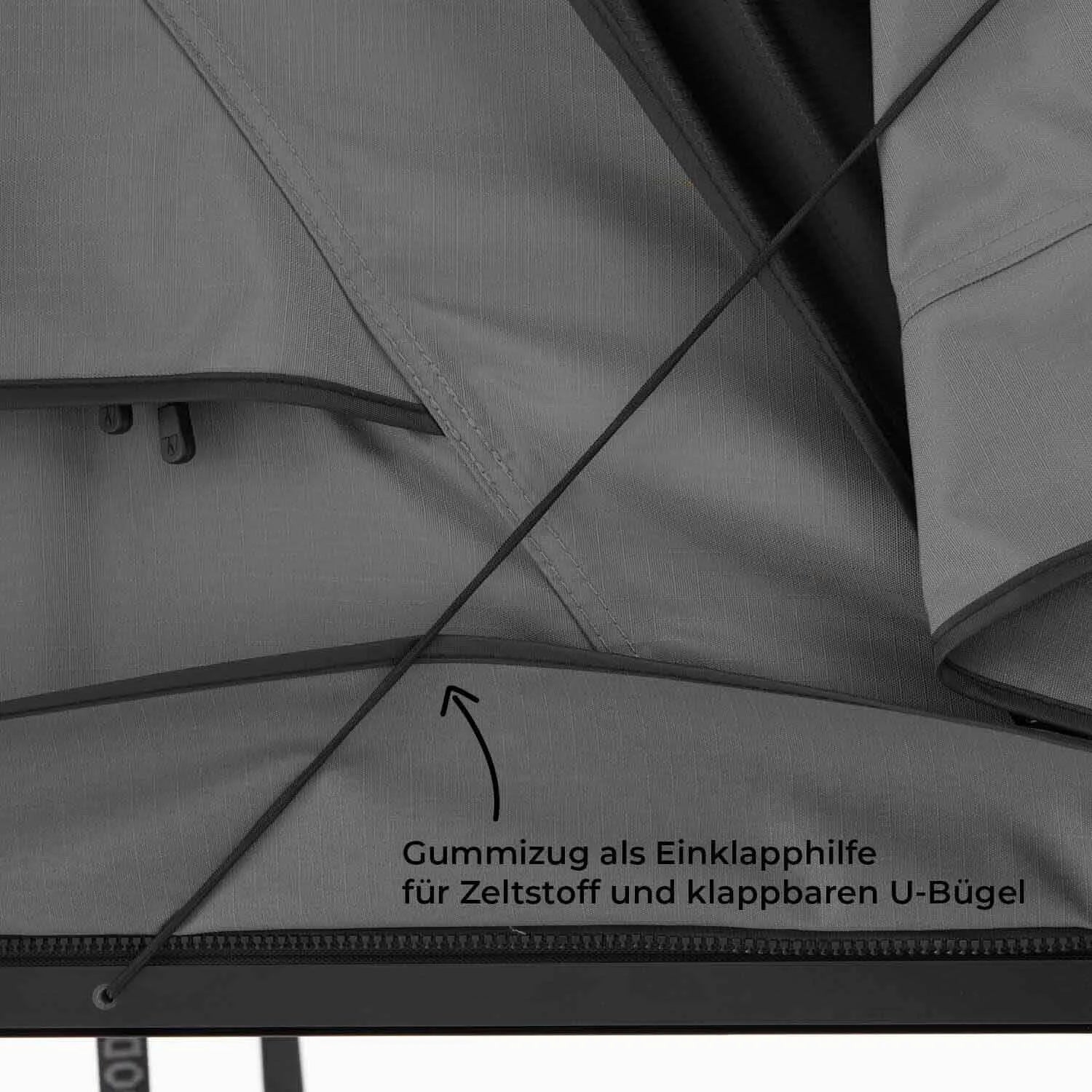 Dachzelt WILLOW PRO 1 ECO 160 grau m. Mesh m. MAMMOTH Leiter m. AIR PRO Matratze