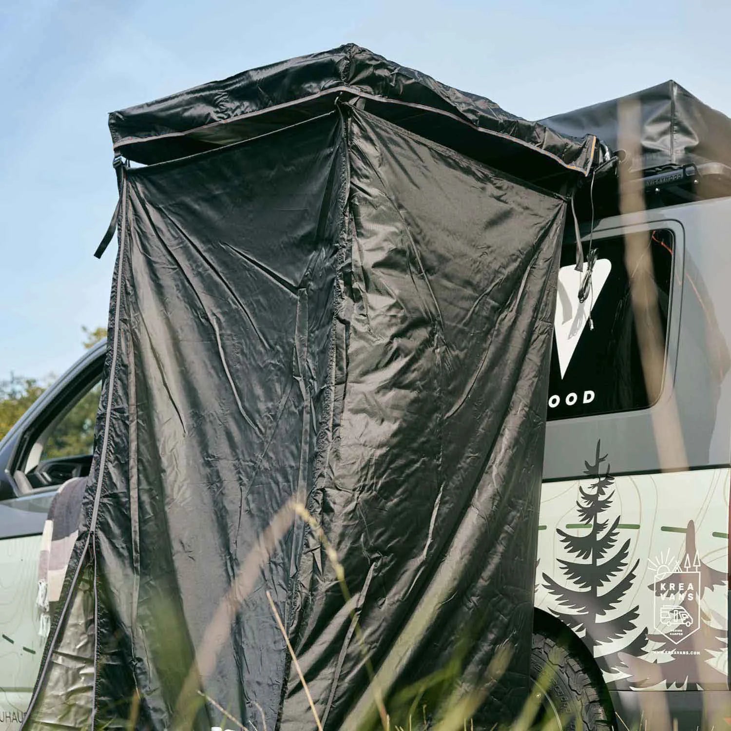 Vickywood Shower Tent with Rain Cover 100 cm Black