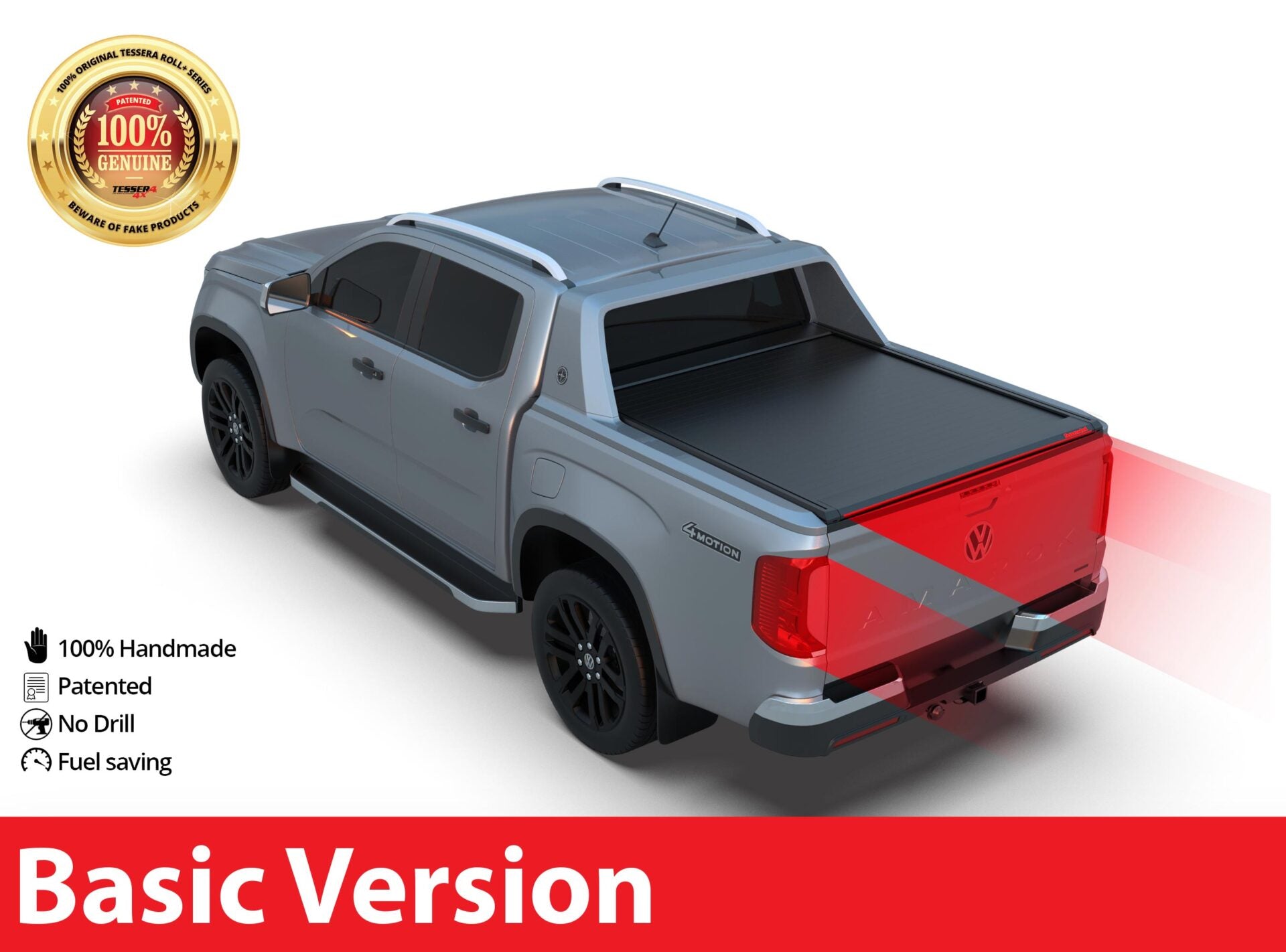 Tessera Roll+ Laderaumabdeckung "Basic" für Volkswagen Amarok Aventura 2023+ D/C Double Cab TESS 14180 ROLL black matt
